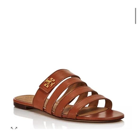 Tory Burch sandals womens 6.5 brown leather kira slide designer minimalist beach - Picture 7 of 7